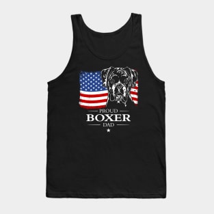 Proud Boxer Dog Dad American Flag patriotic dog Tank Top